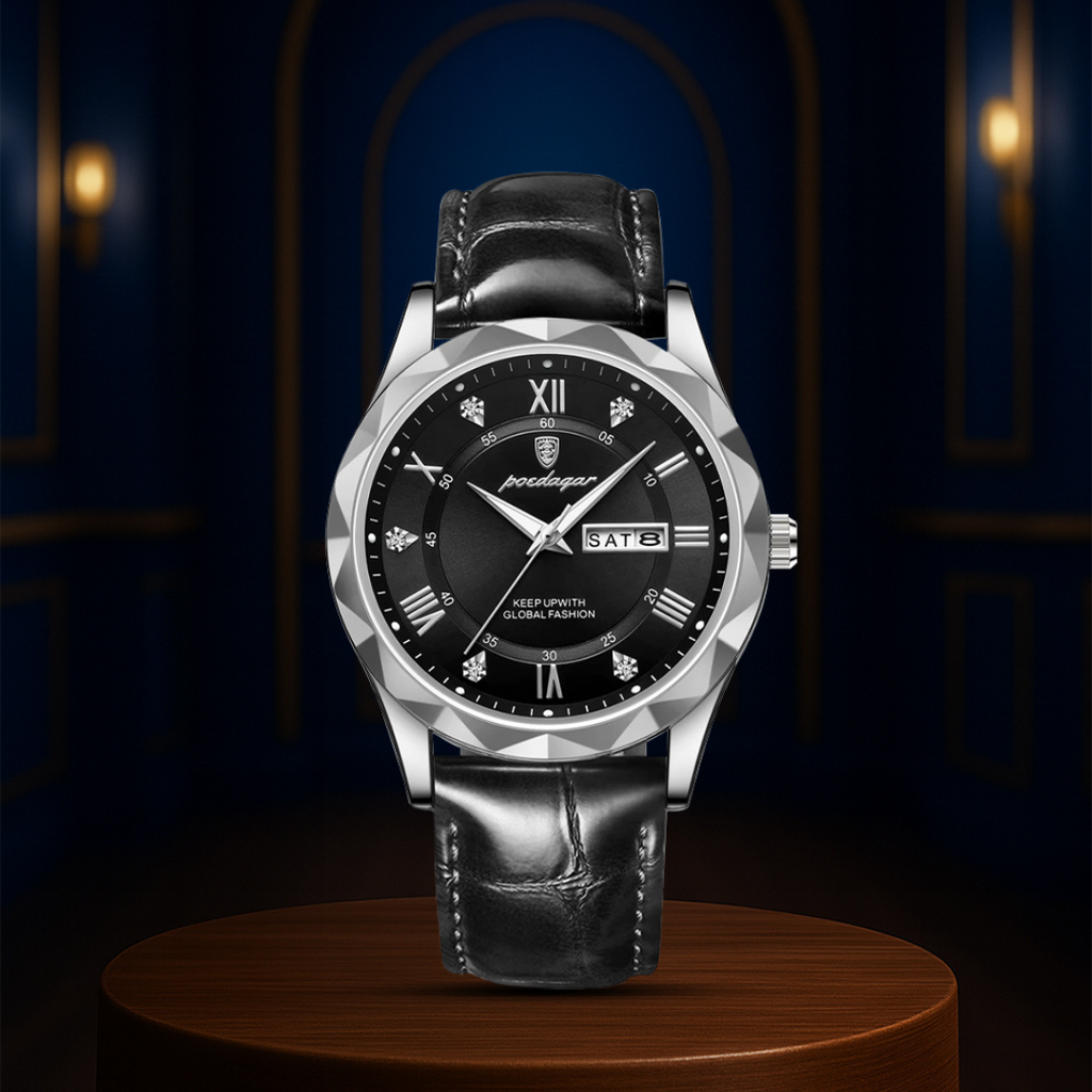 Relógio Masculino De Quartzo Com Mostrador De Data E Dia | 41mm